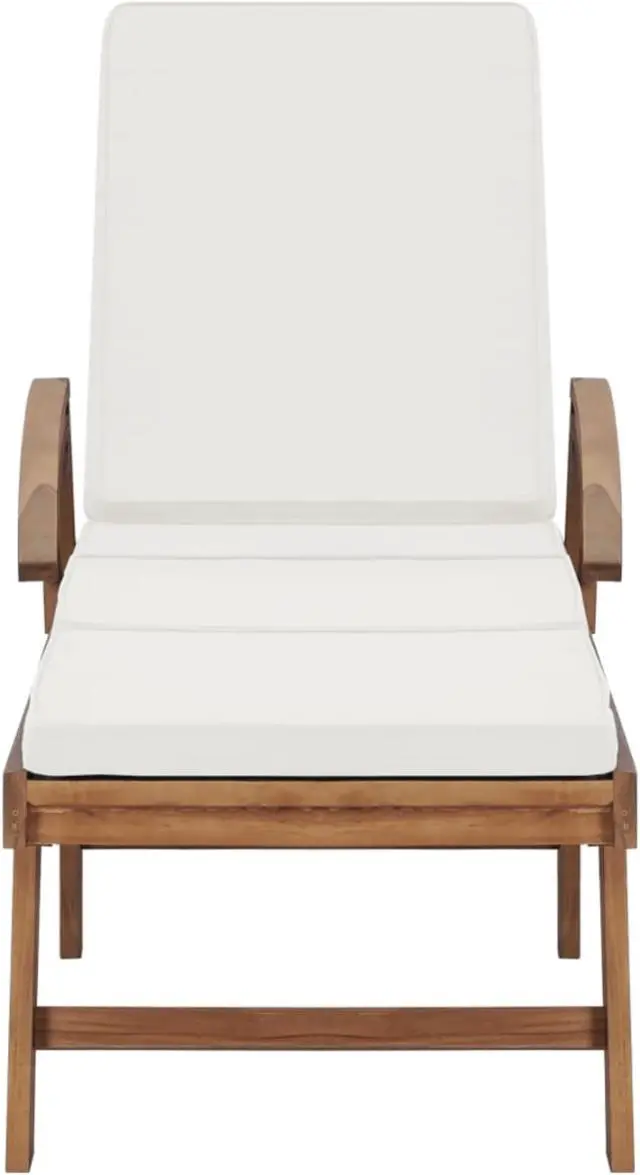 Alt view image 9 of 19 - vidaXL Patio Lounge Chair Sunlounger Deckchair with Cushion Solid Teak Wood