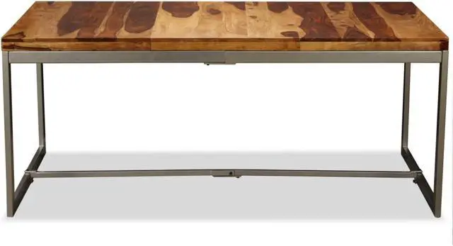Alt view image 3 of 11 - vidaXL Dining Table Solid Sheesham Wood and Steel 70.9"