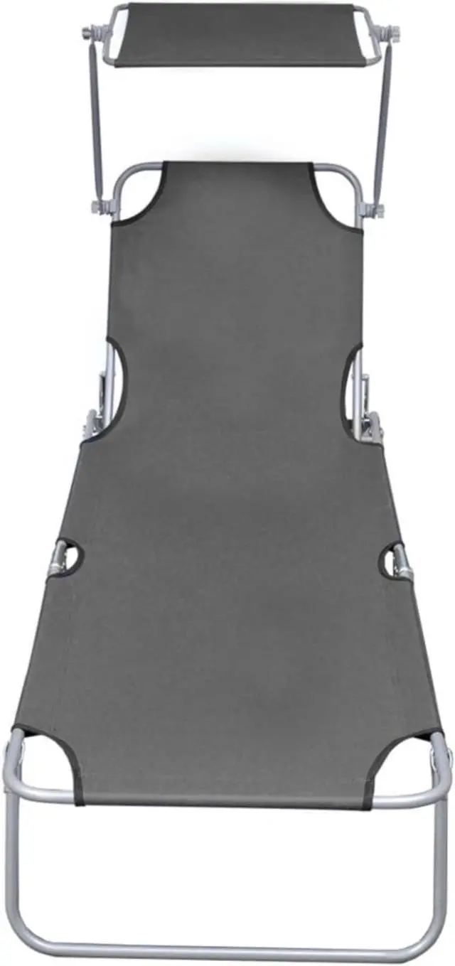 Alt view image 10 of 11 - vidaXL Sunlounger Gray