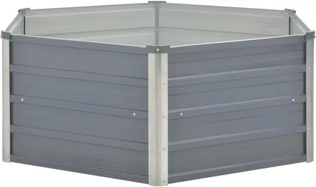 Alt view image 9 of 11 - vidaXL Raised Garden Bed Patio Raised Flower Bed Galvanized Steel Planter Gray