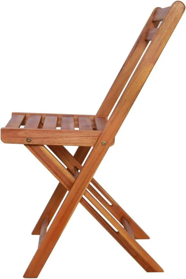 Alt view image 11 of 11 - vidaXL Folding Patio Bar Chairs 2 Pcs Outdoor Bar Lawn Chair Solid Wood Acacia