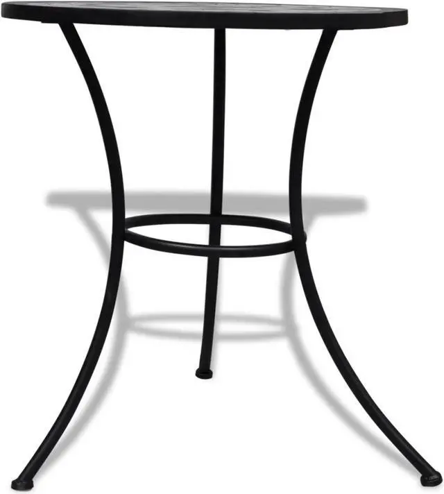 Alt view image 8 of 13 - vidaXL Table Outdoor Side Table Garden Mosaic Table for Balcony Ceramic Black