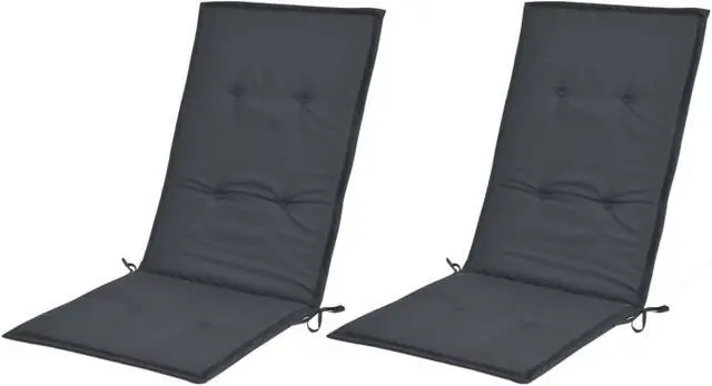 Alt view image 10 of 11 - vidaXL Chair Cushion 2 Pcs Garden High Back Chair Cushion Anthracite Fabric
