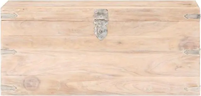 Alt view image 6 of 12 - vidaXL Solid Acacia Wood Chest Bench Hall Wooden Cabinet Storage Box Trunk
