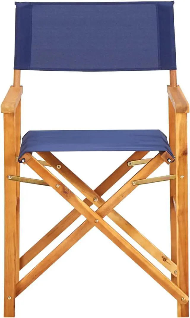 Alt view image 2 of 15 - vidaXL Director's Chair Solid Acacia Wood Blue
