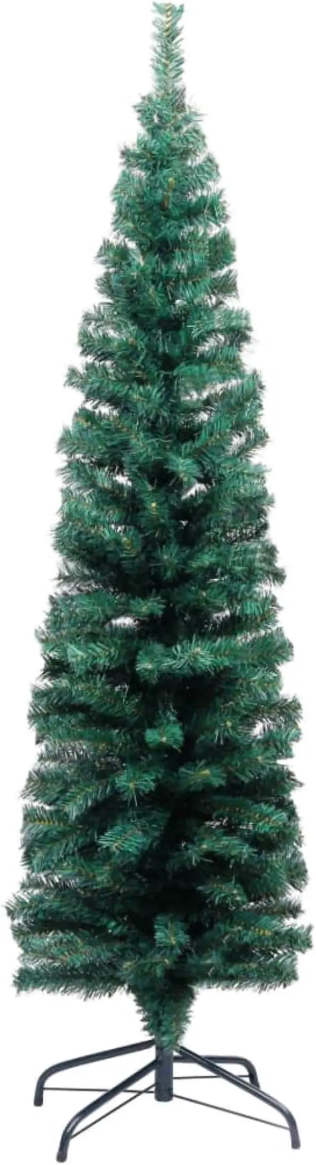 Alt view image 8 of 12 - vidaXL Christmas Tree Decoration Artificial Slim Tree with Stand Green PVC