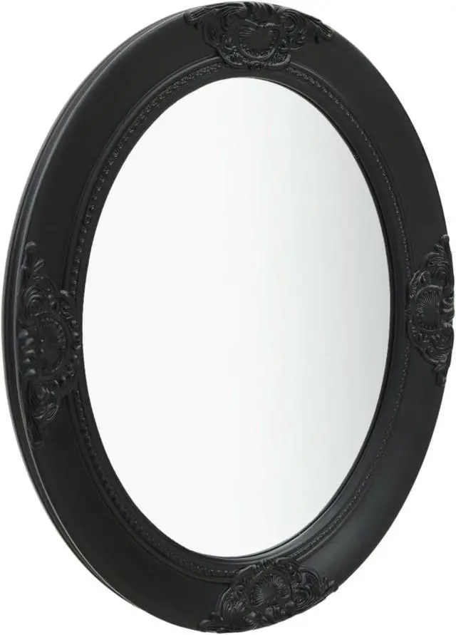 Alt view image 8 of 18 - vidaXL Wall Mirror Baroque Hanging Oval Mirror for Bedroom Living Room Black