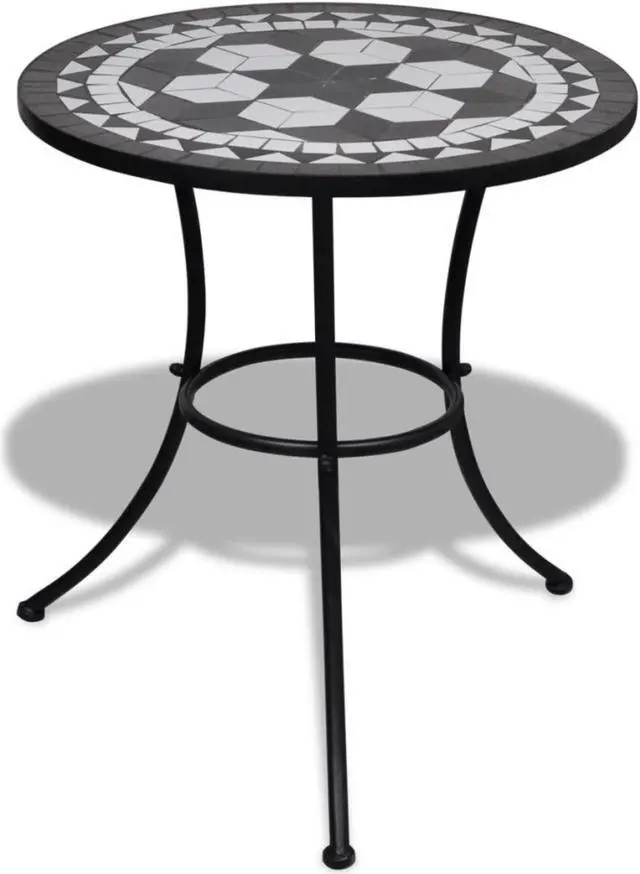 Alt view image 6 of 13 - vidaXL Table Outdoor Side Table Garden Mosaic Table for Balcony Ceramic Black