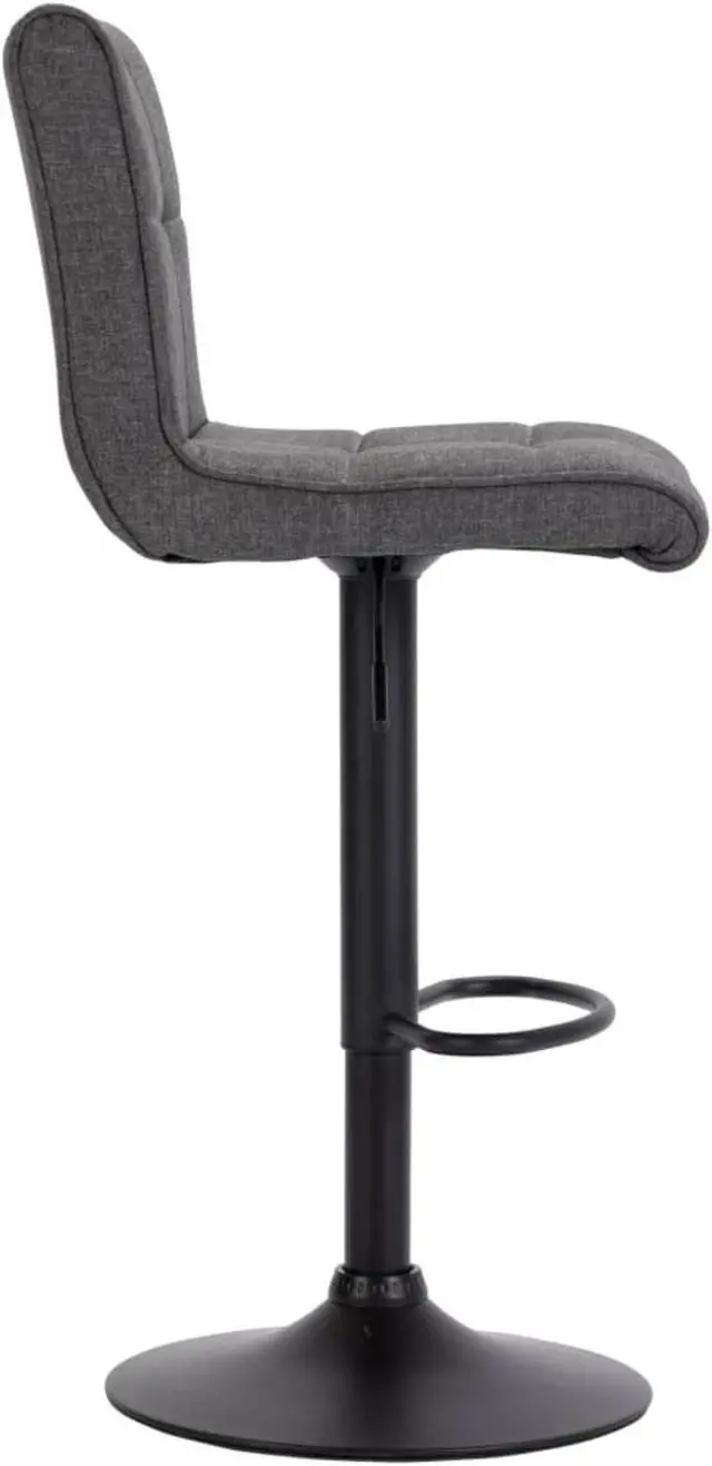 Alt view image 11 of 15 - vidaXL Swivel Bar Stool Bar Seat Counter Height Island Stool Dark Gray Fabric