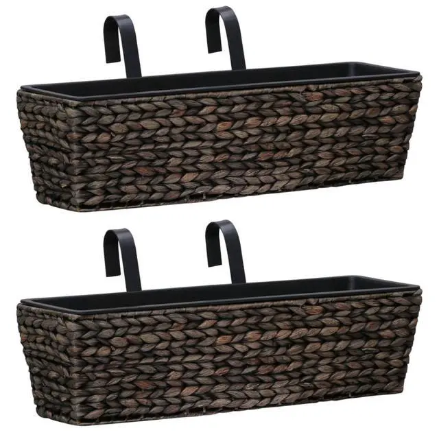 Main image of vidaXL Garden Planters 2 pcs Water Hyacinth Brown