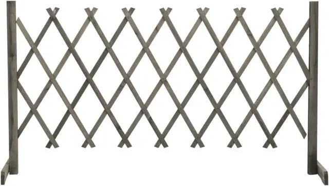 Alt view image 8 of 13 - vidaXL Trellis Fence Garden Trellis Lattice Gray 59.1"x31.5" Solid Firwood