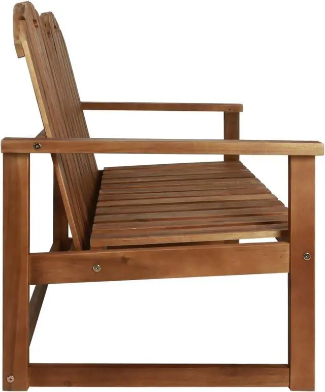 Alt view image 9 of 14 - vidaXL Outdoor Patio Bench 2-Seater Bench with Armrests Solid Wood Acacia