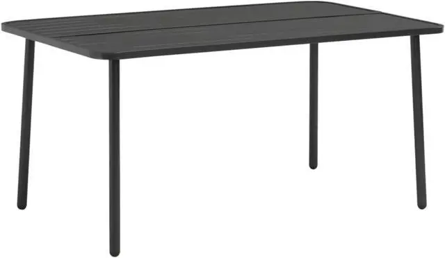 Alt view image 5 of 13 - vidaXL Patio Table Outdoor Dining Table Garden for Balcony Steel Dark Gray