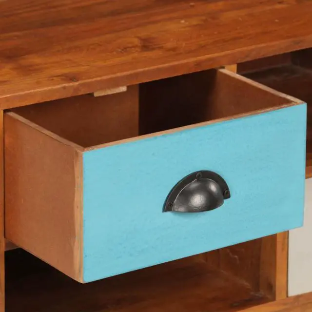 Alt view image 9 of 13 - vidaXL TV Stand TV Unit Sideboard Cupboard with 3 Drawers Solid Acacia Wood