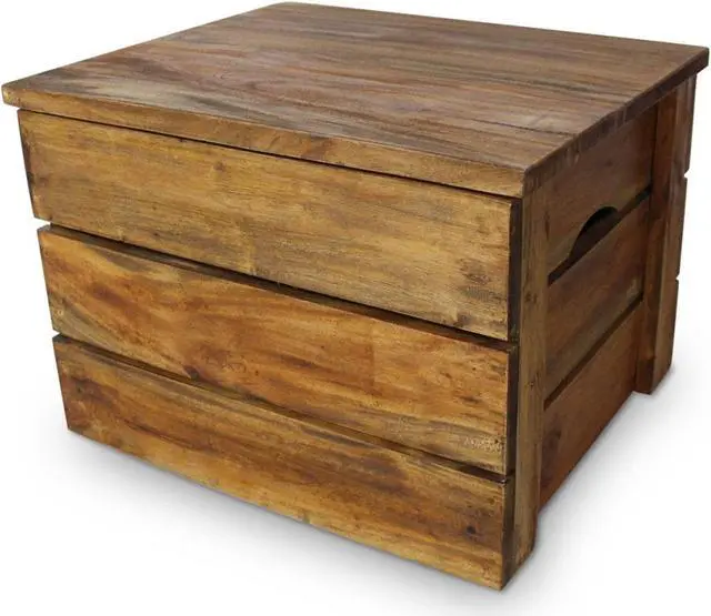 Alt view image 11 of 20 - vidaXL Solid Reclaimed Wood Storage Crate Set 2 Piece Box Trunk Toy Organizer