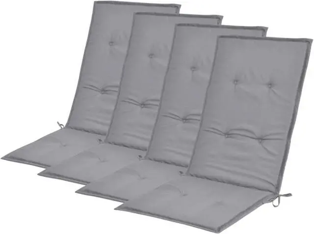Alt view image 7 of 11 - vidaXL Chair Cushion 4 Pcs Outdoor Garden High Back Chair Cushion Gray Fabric