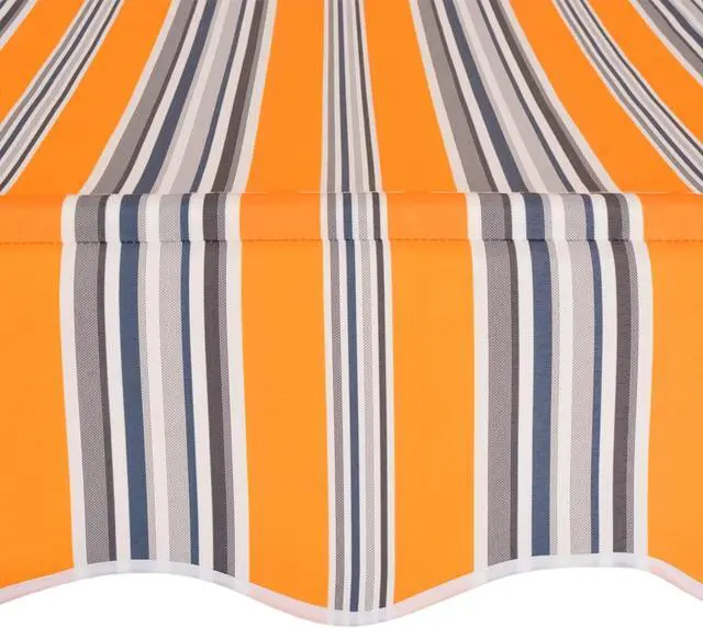 Alt view image 12 of 14 - vidaXL Retractable Awning Patio Folding Arm Awning 59" Yellow and Blue Stripes
