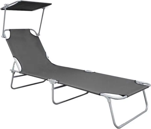 Alt view image 9 of 11 - vidaXL Sunlounger Gray