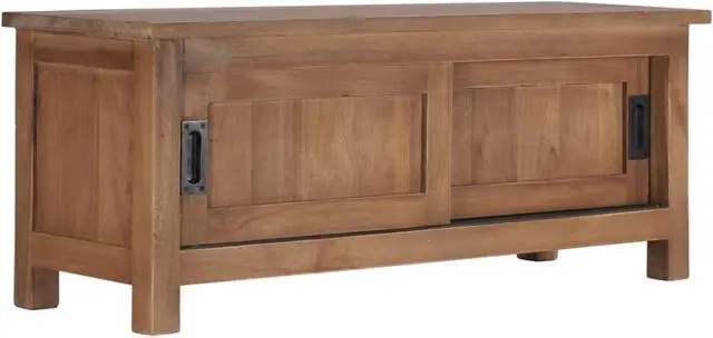 Alt view image 4 of 11 - vidaXL TV Cabinet 35.4"x11.8"x13.8" Solid Teak Wood