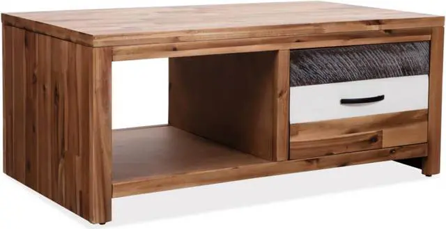 Alt view image 8 of 14 - vidaXL Coffee Table End Table Accent Sofa Table Solid Wood Acacia 35.4 Inch