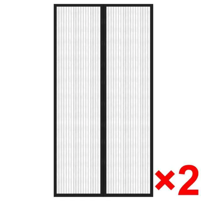 Alt view image 3 of 10 - vidaXL Insect Door Curtains 2 pcs 82.7"x39.4" Magnet Black