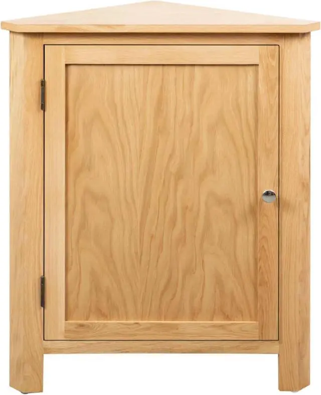 Alt view image 9 of 20 - vidaXL Solid Oak Wood Corner Cabinet Space Saving Storage 23.2" Hallway Shelf
