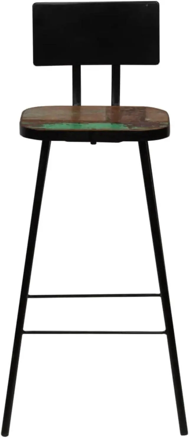 Alt view image 10 of 14 - vidaXL Bar Stools Bar Seats Counter Height Stools 2 Pcs Solid Reclaimed Wood