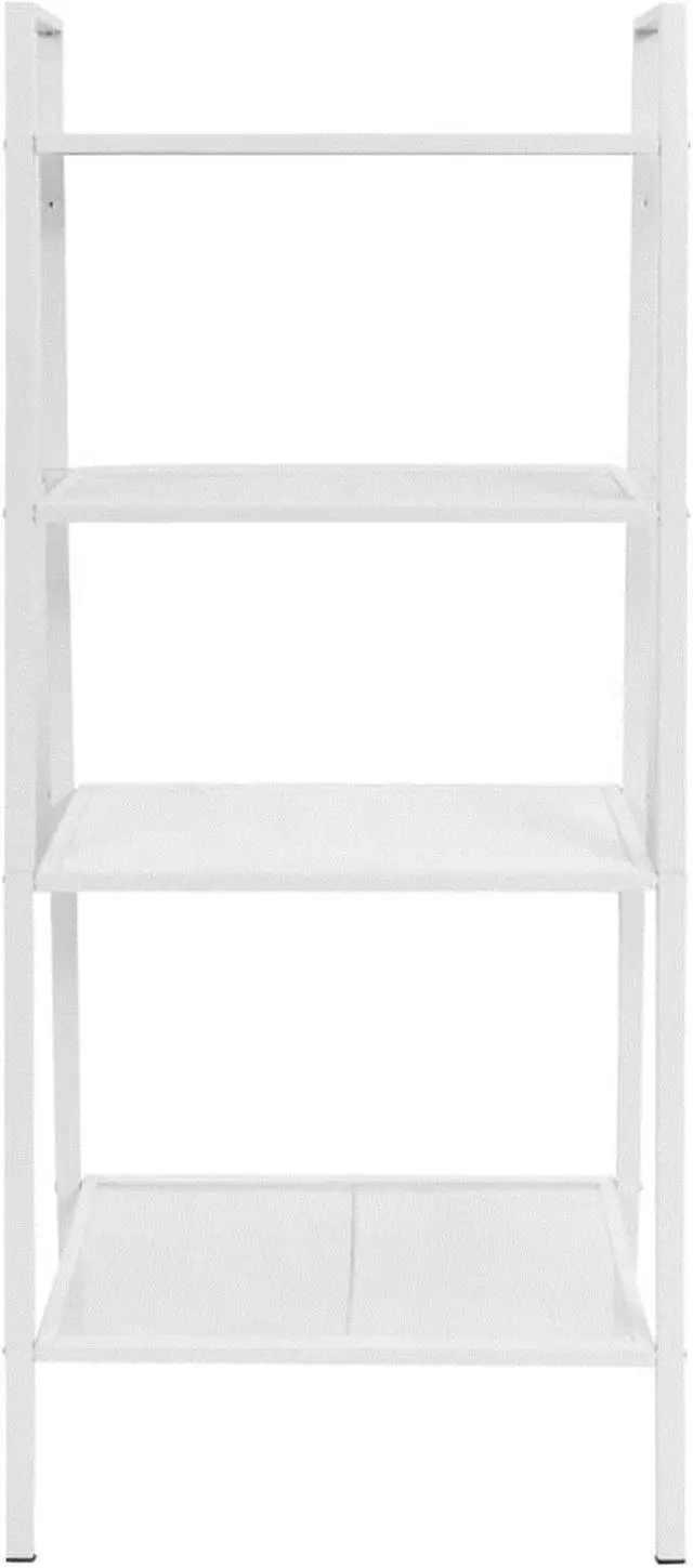 Alt view image 7 of 12 - vidaXL Bookcase 4-Tiers Ladder Bookcase Plant Display Shelving Unit Metal White