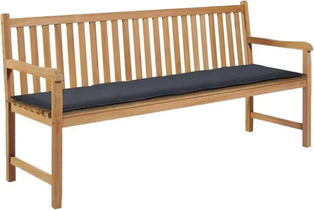 Alt view image 6 of 13 - vidaXL Bench Cushion Water Repellent Garden Cushion Anthracite Oxford Fabric