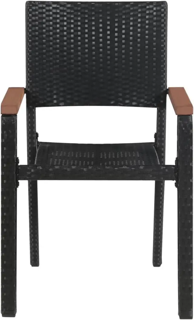 Alt view image 3 of 12 - vidaXL Outdoor Chairs 2 pcs Poly Rattan Black