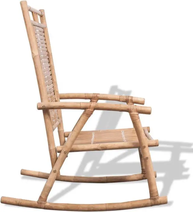 Alt view image 10 of 10 - vidaXL Rocking Chair Bamboo