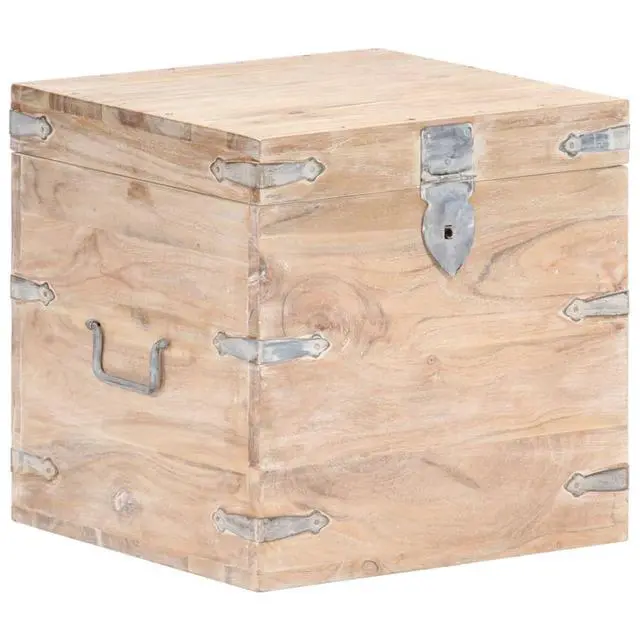 Alt view image 8 of 15 - vidaXL Solid Acacia Wood Chest 15.7" Storage Box Bench Wooden Hall Cabinet