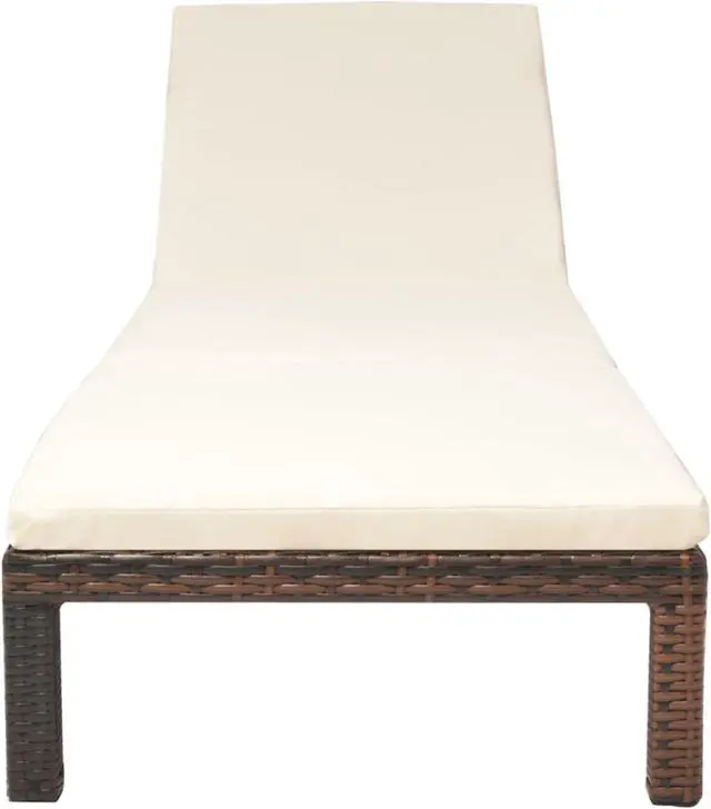 Alt view image 7 of 11 - vidaXL Patio Lounge Chair with Cushion and Adjustable Backrest Brown Poly Rattan