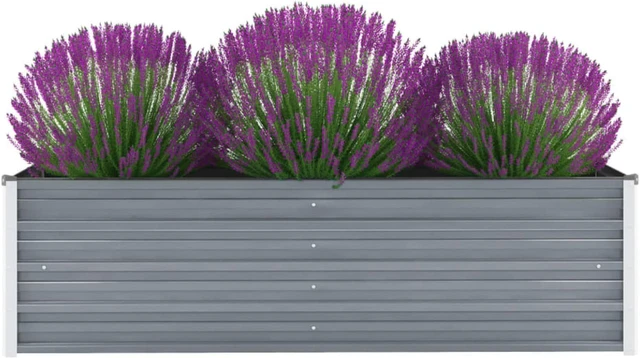 Alt view image 8 of 14 - vidaXL Garden Raised Bed Open Bottom Galvanized Steel 63" Gray DIY Garden Bed