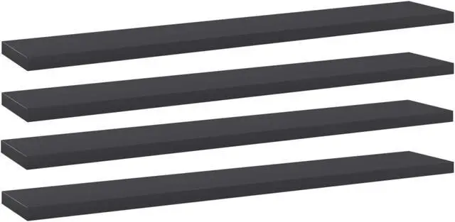 Alt view image 6 of 13 - vidaXL Floating Shelf Wall Mounted Bookshelf Board 4 Pcs Gray Engineered Wood