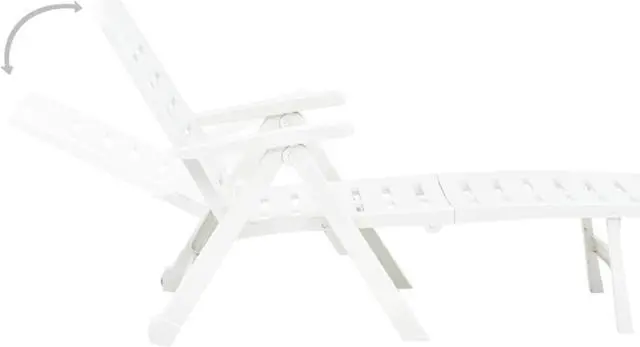 Alt view image 5 of 13 - vidaXL Folding Sun Lounger Plastic White