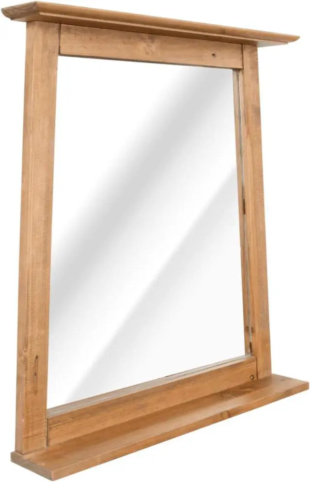 Alt view image 9 of 11 - vidaXL Wall Mirror Vanity Mirror Bathroom Decorative Mirror Solid Pinewood