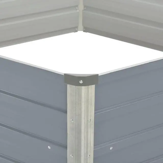 Alt view image 10 of 11 - vidaXL Raised Garden Bed Patio Raised Flower Bed Galvanized Steel Planter Gray