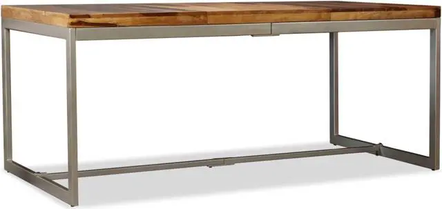 Alt view image 4 of 11 - vidaXL Dining Table Solid Sheesham Wood and Steel 70.9"