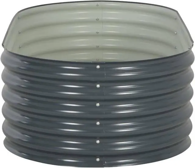 Alt view image 10 of 11 - vidaXL Garden Raised Bed 63" Galvanized Steel Gray Garden Planter Flower Box