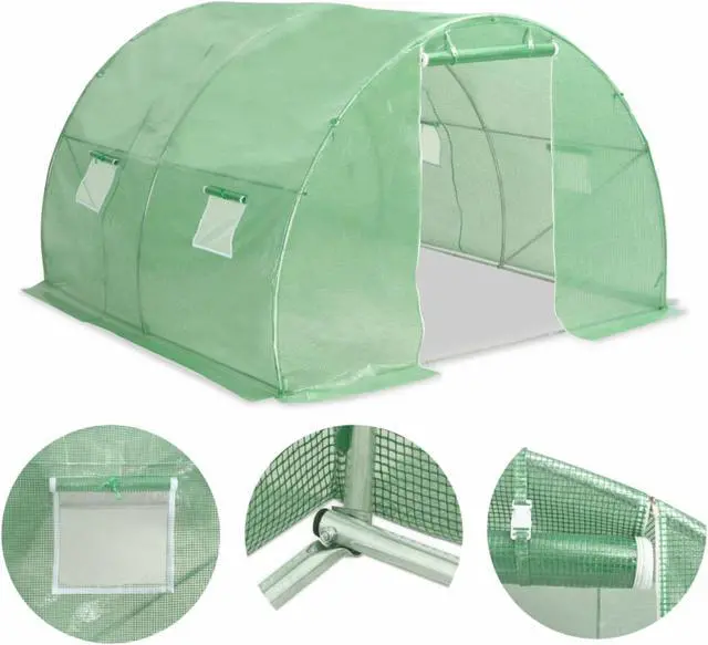 Alt view image 9 of 11 - vidaXL Greenhouse Outdoor Grow House Green House for Plant Growing Gardening