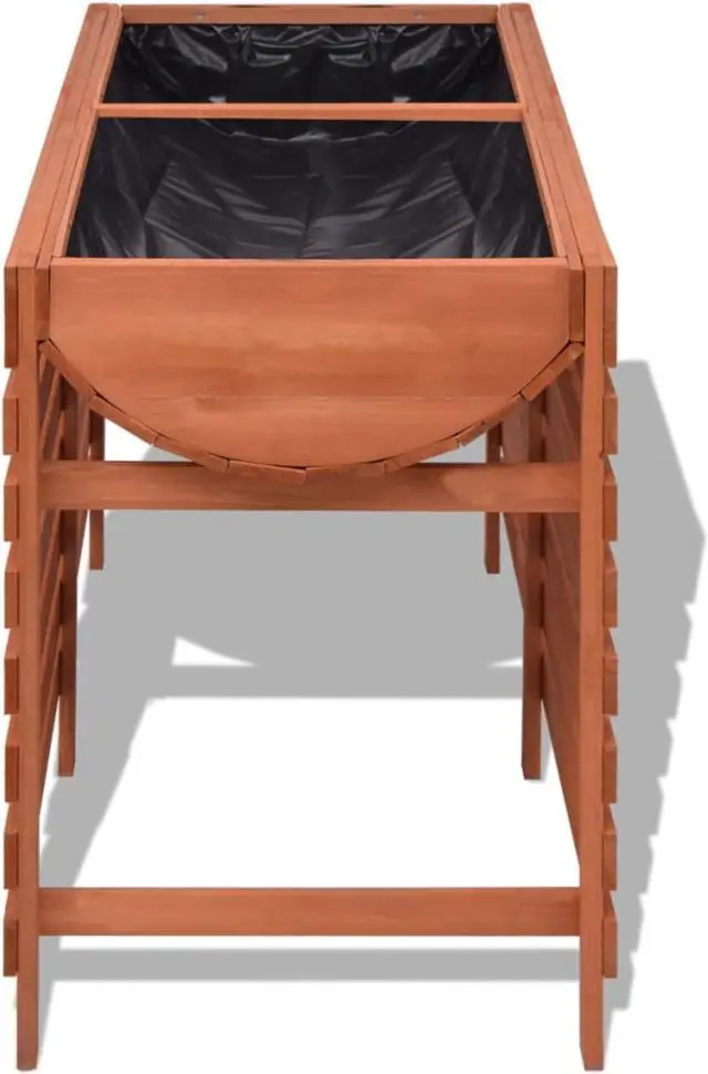 Alt view image 9 of 11 - vidaXL Planter Raised Flower Bed with Lining Patio Plant Box Solid Fir Wood