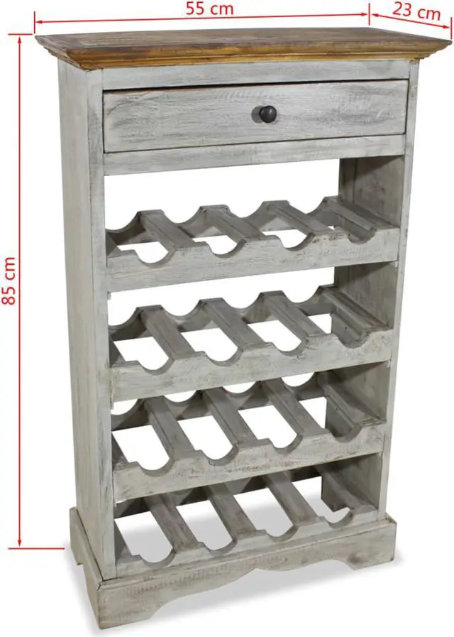Alt view image 6 of 13 - vidaXL Wine Rack for 12 Bottles Floor Wine Cabinet Holder Solid Reclaimed Wood