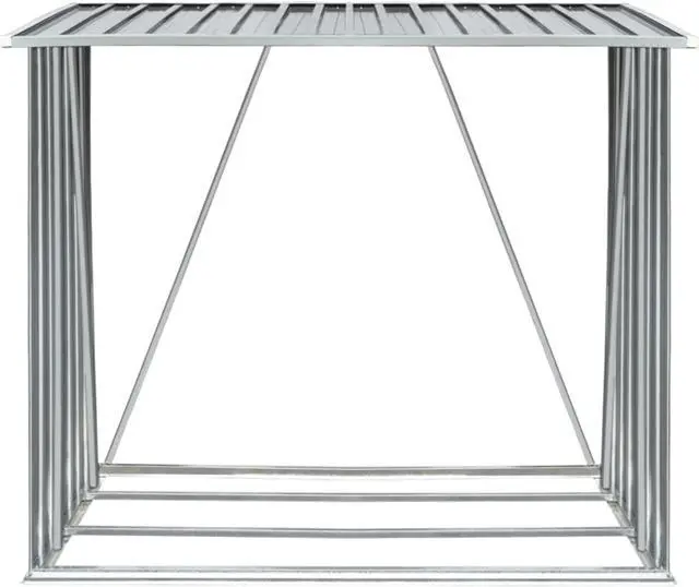 Alt view image 10 of 11 - vidaXL Firewood Rack Log Storage Holder Stand with Roof Galvanized Steel 64.2"