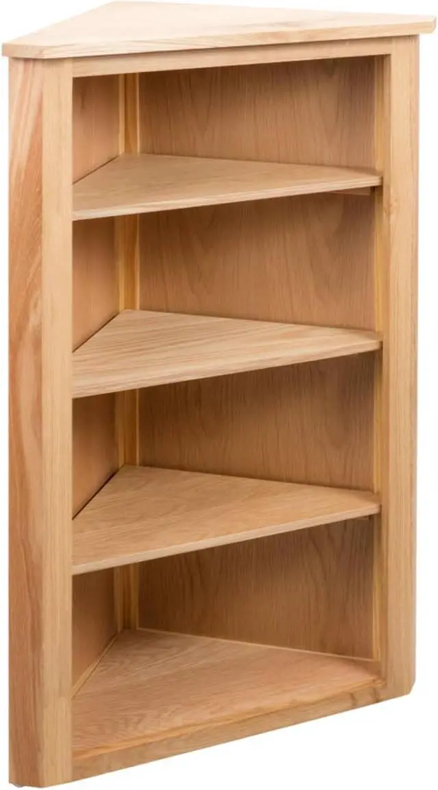 Alt view image 5 of 16 - vidaXL Solid Oak Wood Corner Shelf Space Saving Storage 23.2" Hallway Shelf