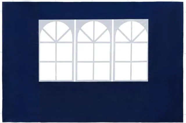 Alt view image 6 of 8 - vidaXL Party Tent Sidewall 2 Pcs Patio Canopy Sidewall with Windows PE Blue
