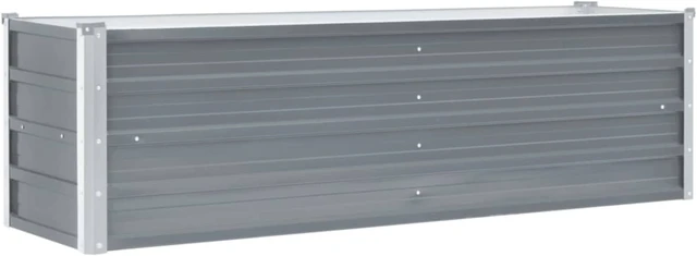 Alt view image 10 of 14 - vidaXL Garden Raised Bed Open Bottom Galvanized Steel 63" Gray DIY Garden Bed