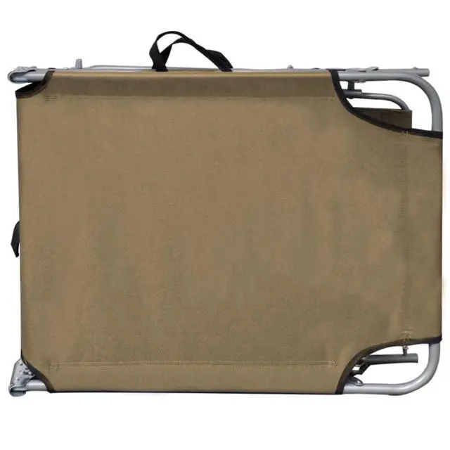 Alt view image 4 of 15 - vidaXL Folding Sun Lounger with Canopy Taupe Aluminium