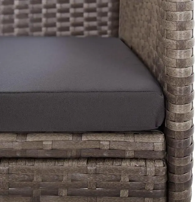 Alt view image 8 of 13 - vidaXL Patio Chairs 2 Pcs Patio Dining Chair with Cushions Poly Rattan Gray