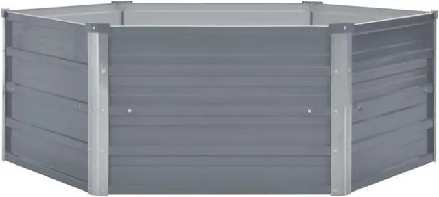 Alt view image 8 of 11 - vidaXL Raised Garden Bed Patio Raised Flower Bed Galvanized Steel Planter Gray